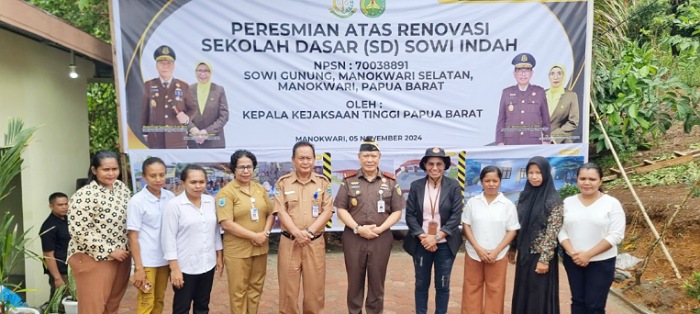 SD Sowi Indah Yang Di Renovasi, Diresmikan Kepala Kejaksaan Tinggi Papua Barat