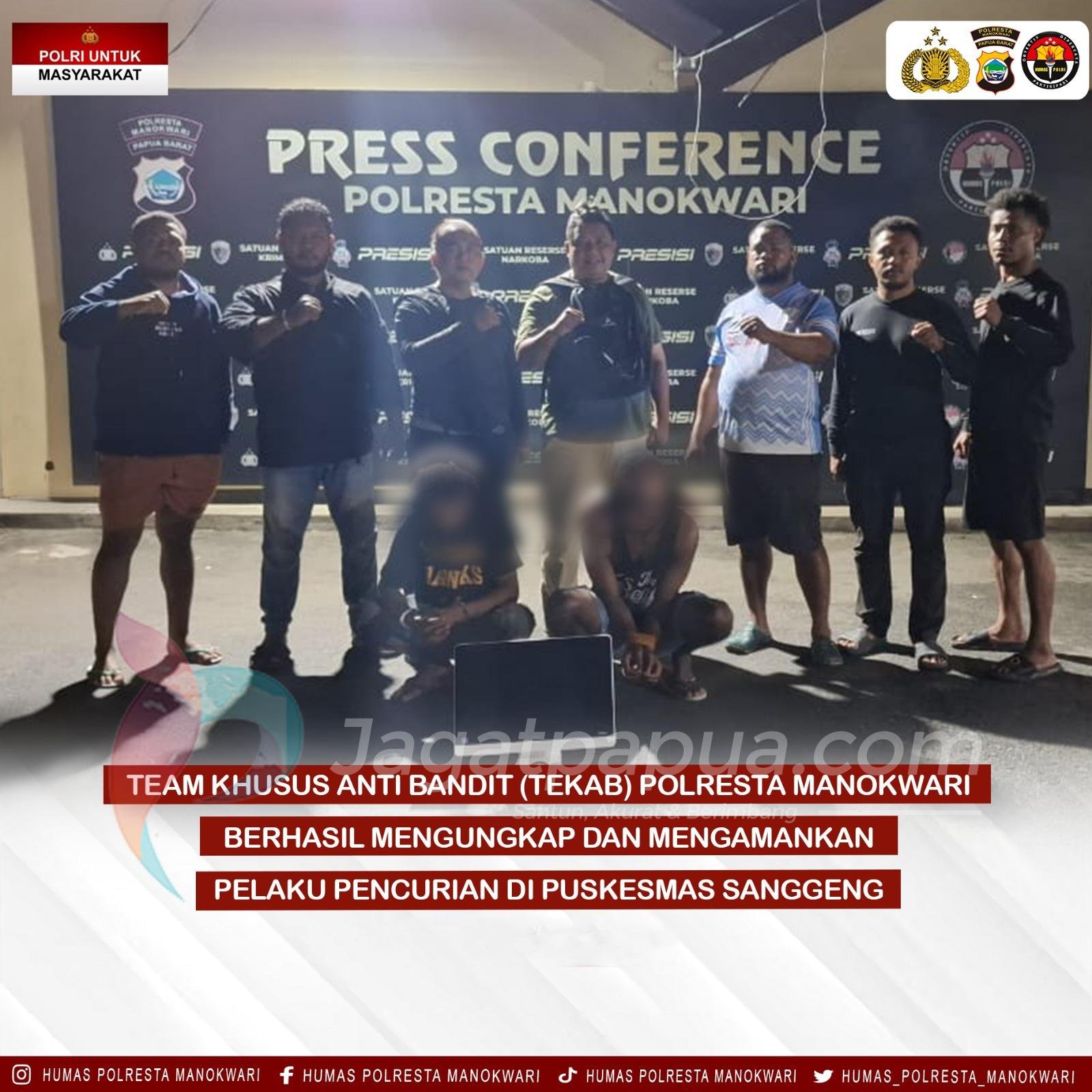 penangkapan pelaku pencurian di puskesmas sanggeng